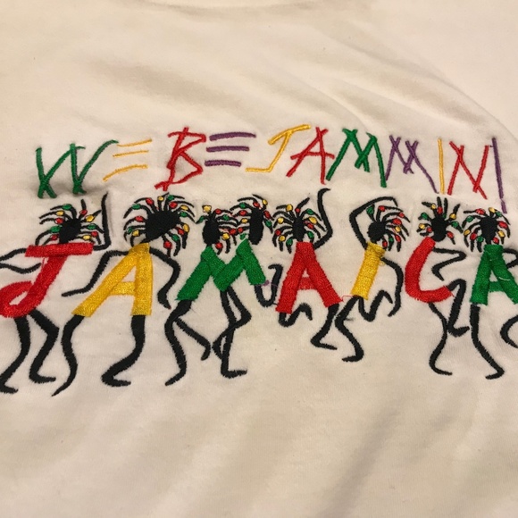 Unisex white t-shirt embroidered with “We be Jammin” & “Jamaica” (4XL) - Picture 11 of 12
